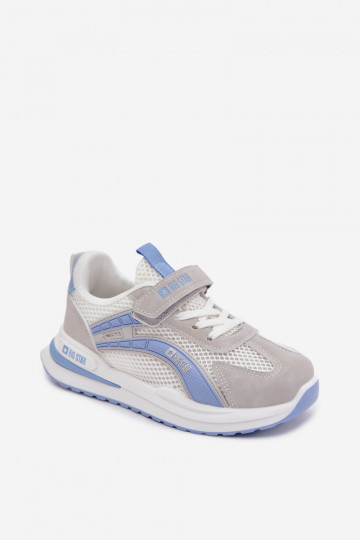 Scarpe sportive per bambini Big Star TT374153 HI-POLY SYSTEM bianche-blu