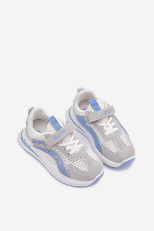 scarpe Scarpe da ginnastica per bambini Big Star TT374153 HI-POLY SYSTEM Bianco-colore blu