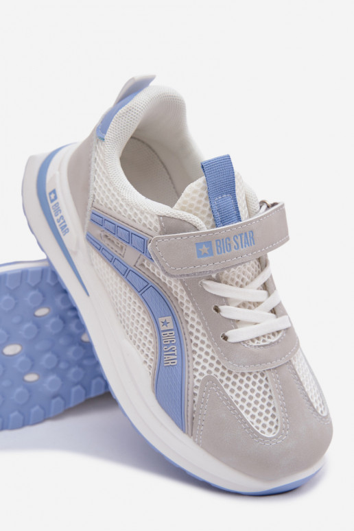 scarpe Scarpe da ginnastica per bambini Big Star TT374153 HI-POLY SYSTEM Bianco-colore blu