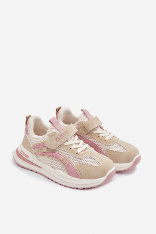 scarpe Scarpe da ginnastica per bambini Big Star TT374151 HI-POLY SYSTEM beige-colore rosa