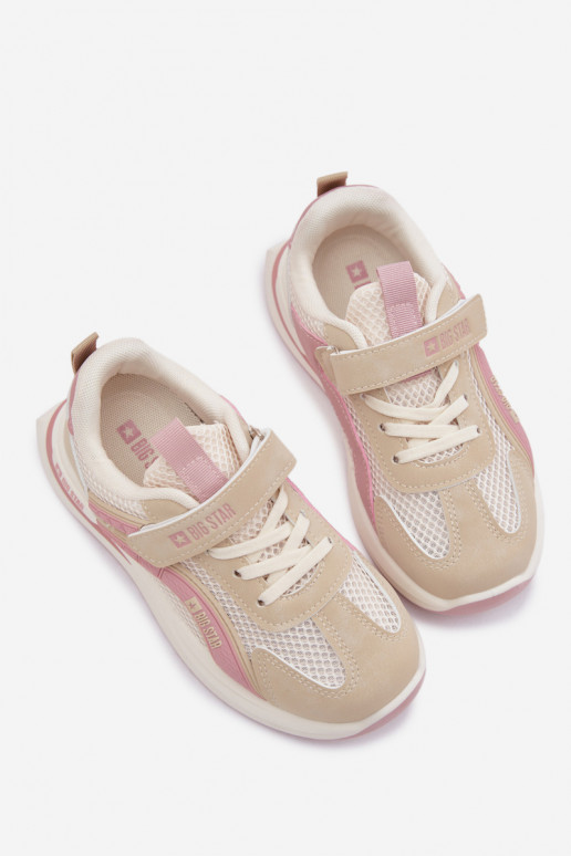 scarpe Scarpe da ginnastica per bambini Big Star TT374151 HI-POLY SYSTEM beige-colore rosa