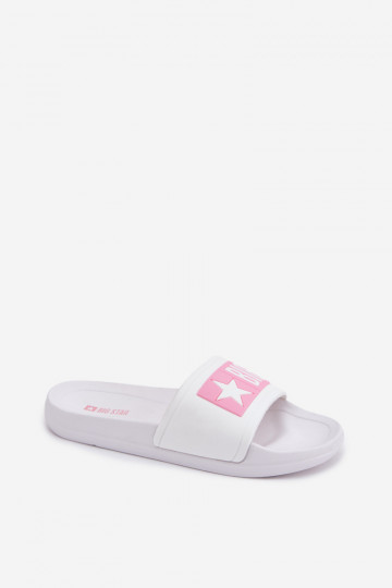 Pantofole per bambini Big Star TT374A002 bianche-rosa