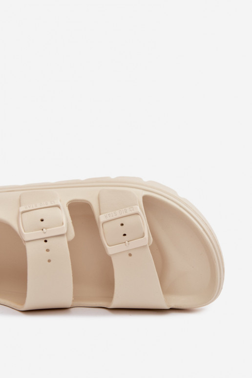 Pantofole leggere Sandali da donna con una piattaforma Big Star TT274A032 colore avorio