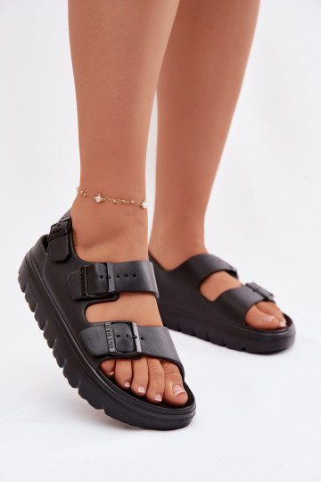 Pantofole leggere Sandali da donna con una piattaforma Big Star TT274A031 colore nero