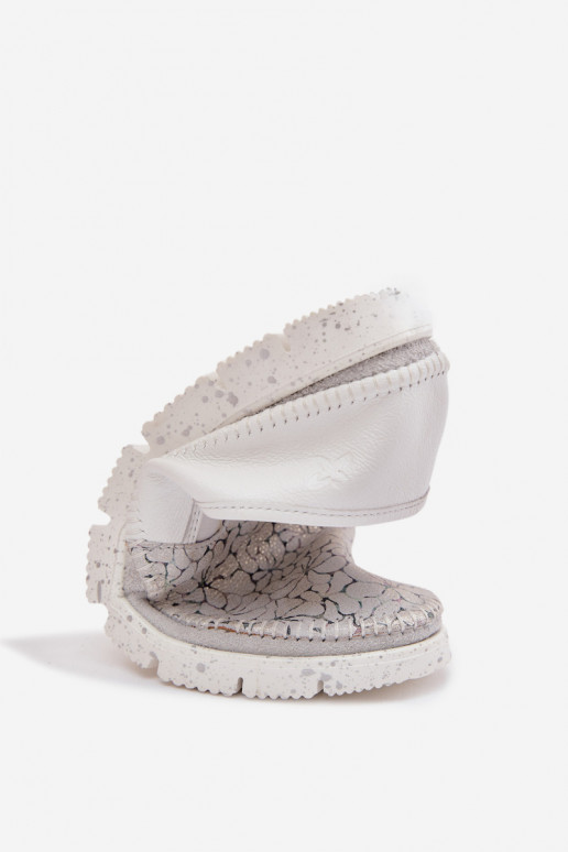 Stivali in pelle da donna Deveciejka 03512-70 Bianco-color argento