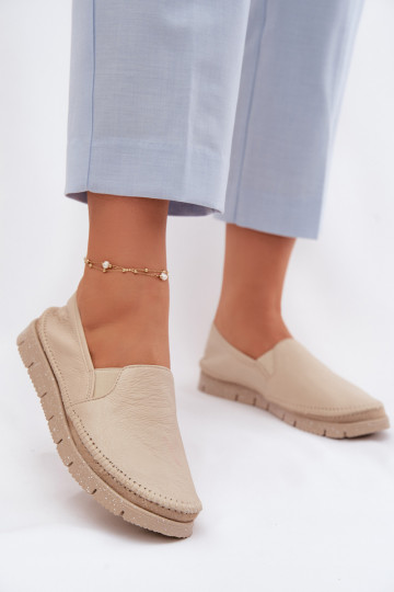 Stivali in pelle da donna Deveciejka 03512-04 beige 2