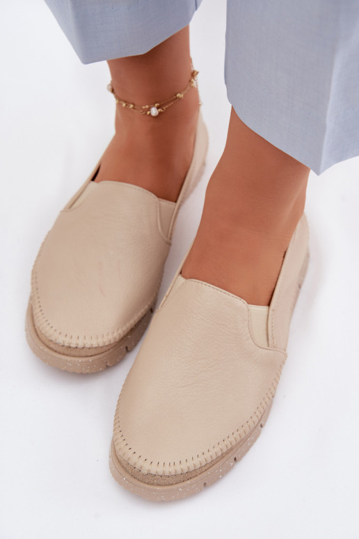 Stivali in pelle da donna Deveciejka 03512-04 beige