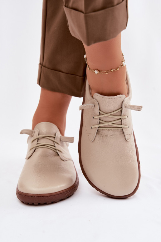 Pelle scarpe Barefoot Femminile Zazoo 10189 beige