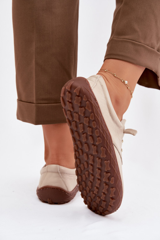 Pelle scarpe Barefoot Femminile Zazoo 10189 beige