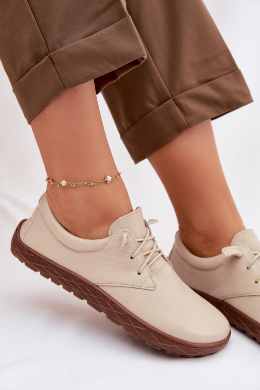 Pelle scarpe Barefoot Femminile Zazoo 10189 beige