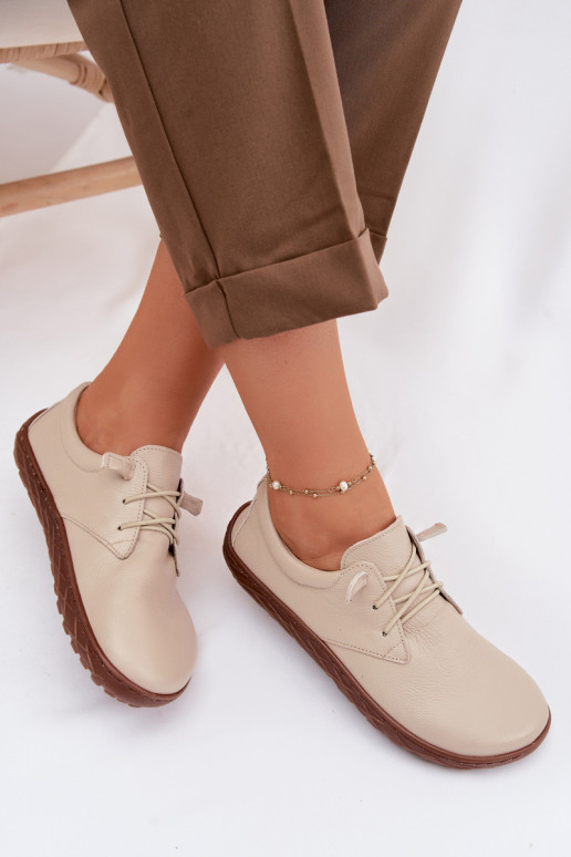 Pelle scarpe Barefoot Femminile Zazoo 10189 beige