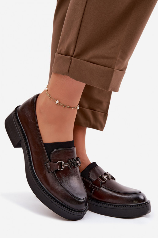 Pelle mocassini da donna Con decorazioni Detalem Vinceza 39985 CzekoladoAe