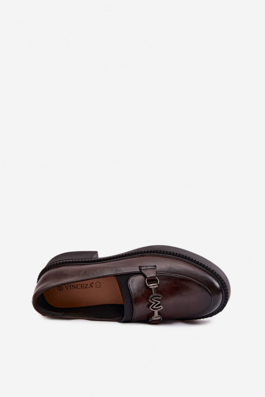 Pelle mocassini da donna Con decorazioni Detalem Vinceza 39985 CzekoladoAe