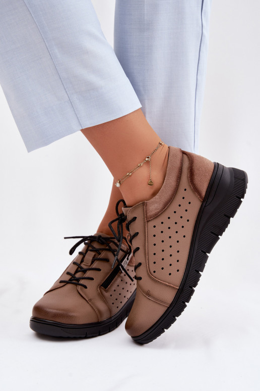 Pelle scarpe Femminile con una piattaforma Vinceza 39977 beige