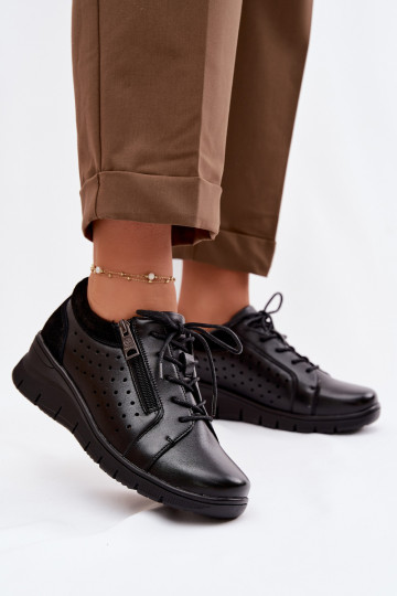 Pelle scarpe Femminile con una piattaforma Vinceza 39977 colore nero 2