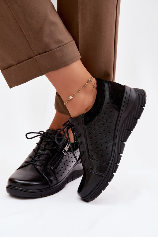 Pelle scarpe Femminile con una piattaforma Vinceza 39977 colore nero