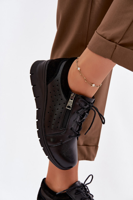 Pelle scarpe Femminile con una piattaforma Vinceza 39977 colore nero