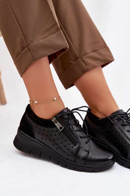 Pelle scarpe Femminile con una piattaforma Vinceza 39977 colore nero