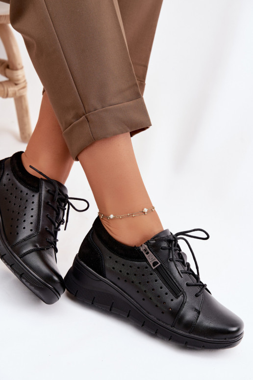 Pelle scarpe Femminile con una piattaforma Vinceza 39977 colore nero