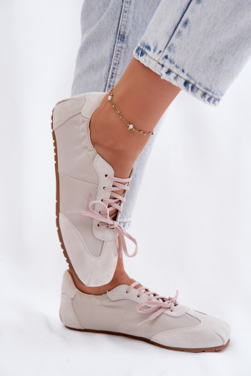 Sneakers basse da donna in camoscio Big Star TT274599 color sabbia