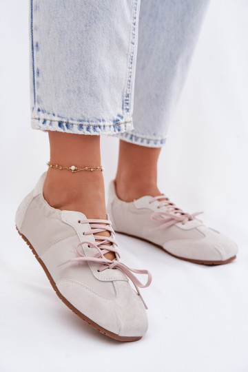Sneakers basse da donna in camoscio Big Star TT274599 color sabbia 2