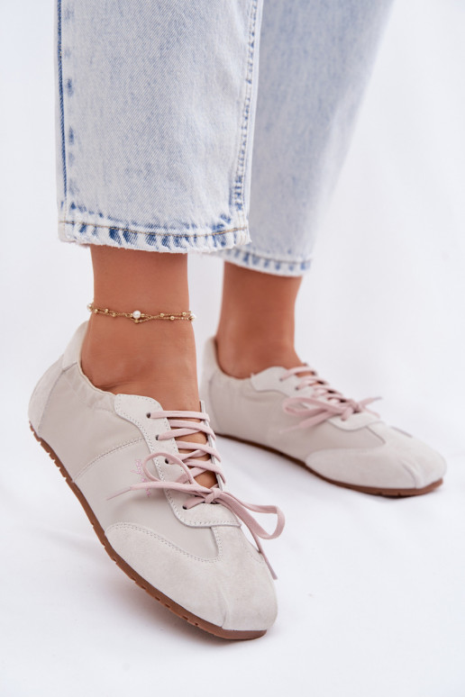 dalla pelle scamosciata Scarpe modello sneakers Donne basse Big Star TT274599 beige