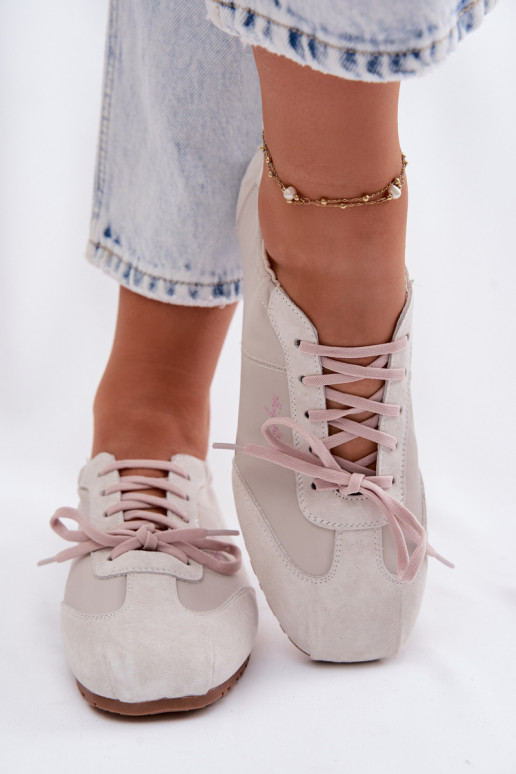 dalla pelle scamosciata Scarpe modello sneakers Donne basse Big Star TT274599 beige