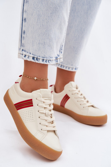 Sneakers da donna in pelle sintetica Big Star TT274307 color avorio