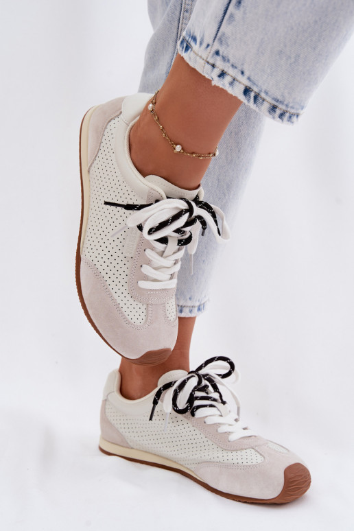 Pelle dalla pelle scamosciata Scarpe modello sneakers Femminile Big Star TT274555 Colore bianco