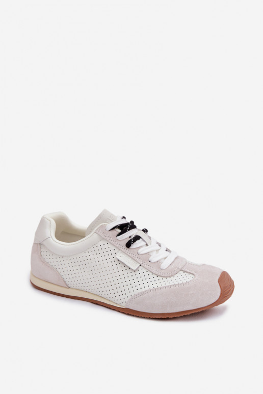 Pelle dalla pelle scamosciata Scarpe modello sneakers Femminile Big Star TT274555 Colore bianco