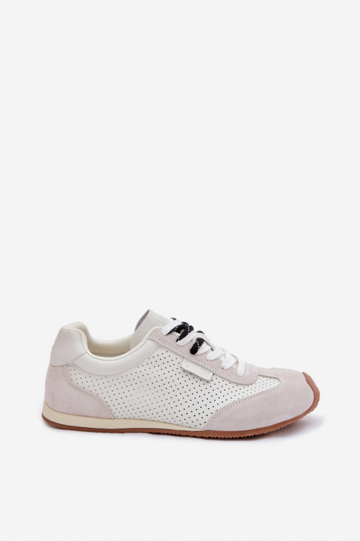 Pelle dalla pelle scamosciata Scarpe modello sneakers Femminile Big Star TT274555 Colore bianco