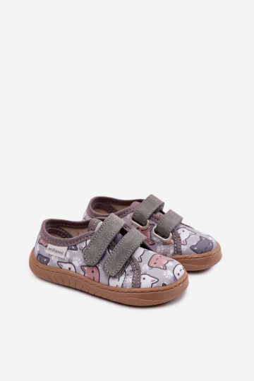 Infradito da bambino con gattini Milami color grigio Saphira