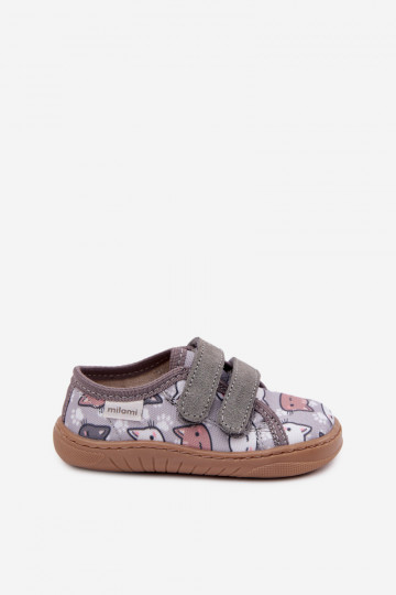 Infradito da bambino con gattini Milami color grigio Saphira 2