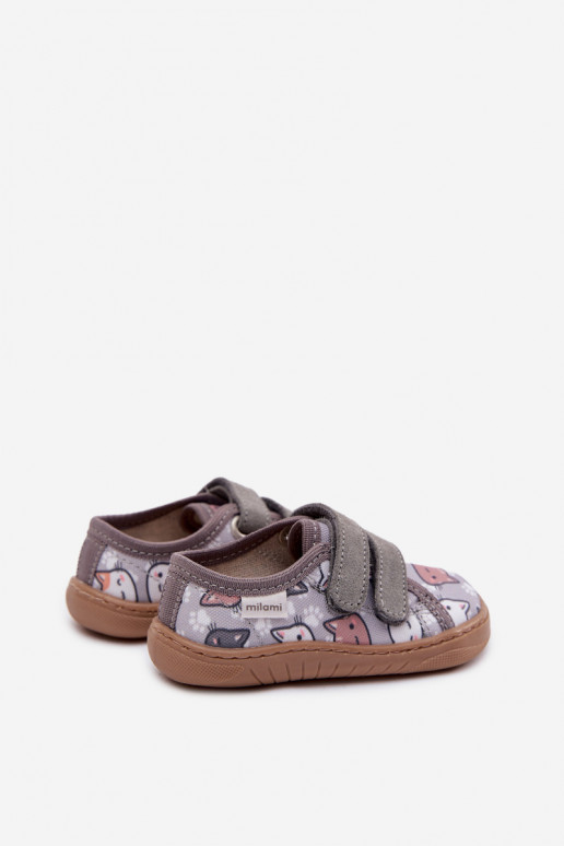 Pantofole Barefoot Infantile IN Gatti Milami colore grigio Saphira