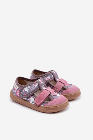Infradito da bambino Milami con gattini e fiori color grigio-rosa Lumi