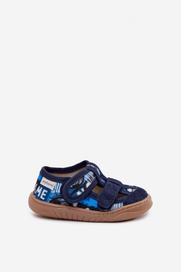 Infradito da bambino Milami con pallini color blu scuro Lumi 2