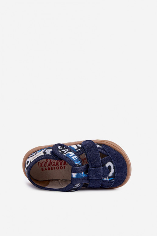 Pantofole Barefoot Infantile Milami Palle blu scuro Lumi