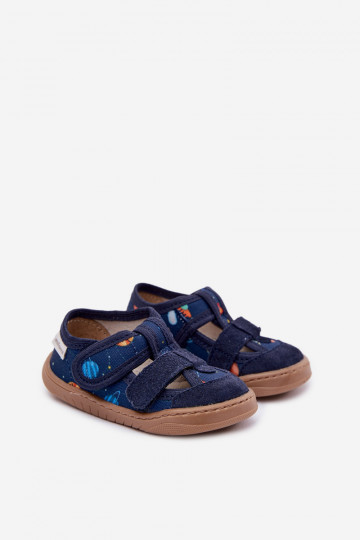 Infradito da bambino Milami con razzi e pianeti color blu scuro Lumi