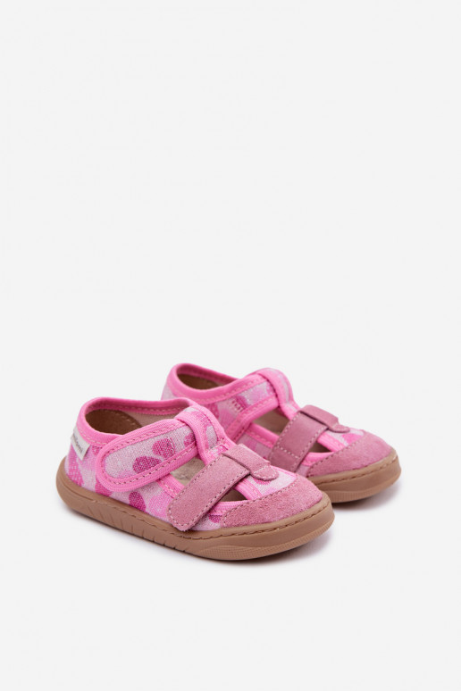 Pantofole Barefoot Infantile Milami con lucentezza Nei cuori colore rosa Lumi