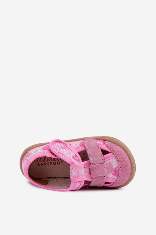 Pantofole Barefoot Infantile Milami con lucentezza Nei cuori colore rosa Lumi