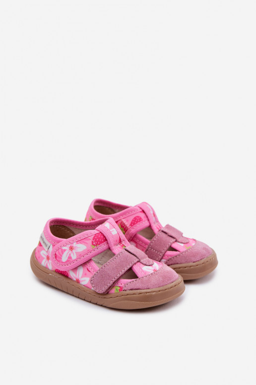 Pantofole Barefoot Infantile Milami fragole colore rosa Lumi
