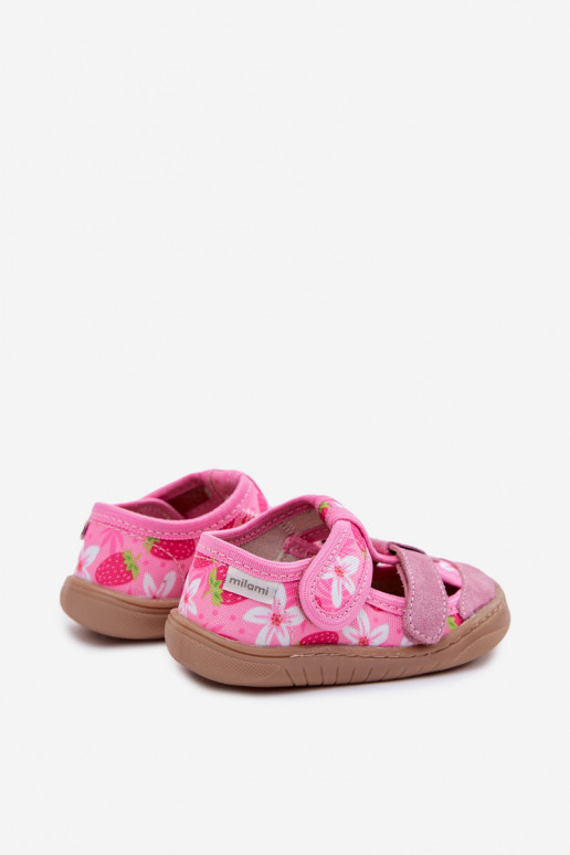 Pantofole Barefoot Infantile Milami fragole colore rosa Lumi