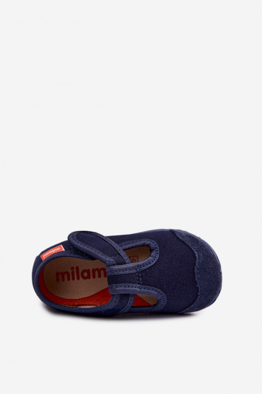 Pantofole Milami Infantile con chiusure adesive blu scuro Jasimrra