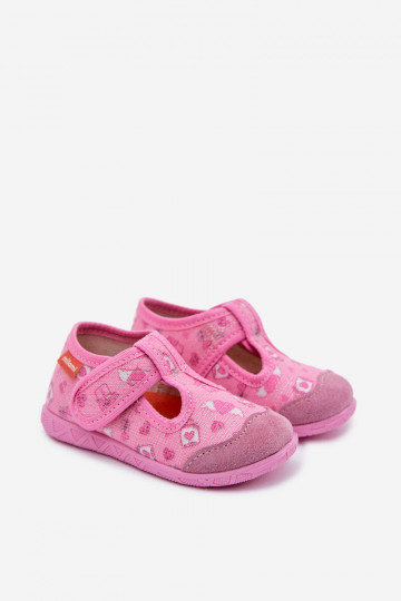 Pantofole Milami Infantile con chiusure adesive con lucentezza colore rosa Jasimrra