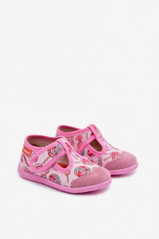 Pantofole Milami Infantile con chiusure adesive Lizaki colore rosa Jasimrra