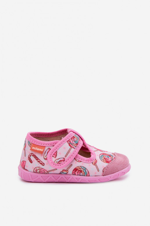 Pantofole Milami Infantile con chiusure adesive Lizaki colore rosa Jasimrra