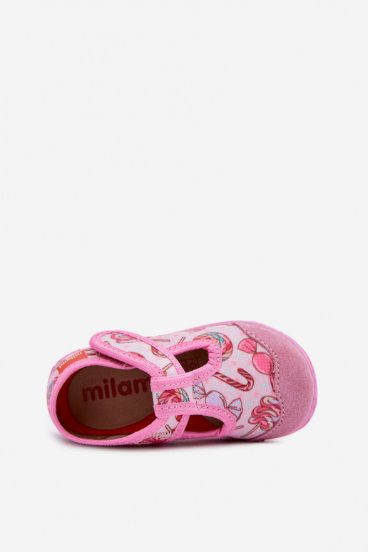 Pantofole Milami Infantile con chiusure adesive Lizaki colore rosa Jasimrra