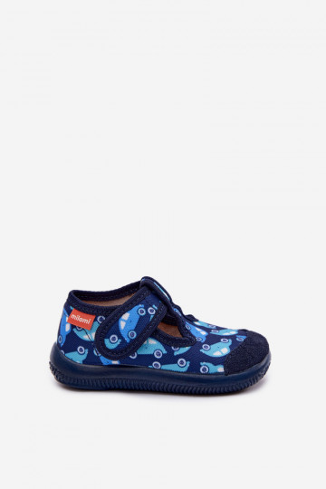 Ciabatte Milami per bambini elastiche con chiusura adesiva blu scuro Ambette 2