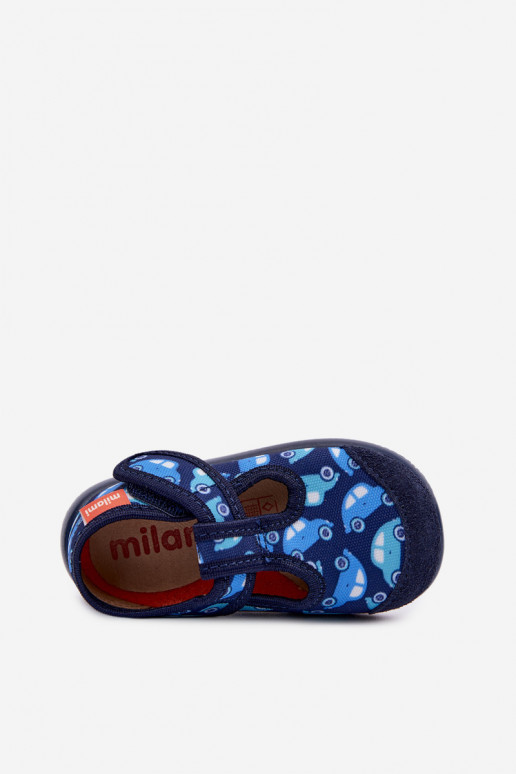 Pantofole Milami Infantile Elastyczne con chiusure adesive blu scuro Ambette
