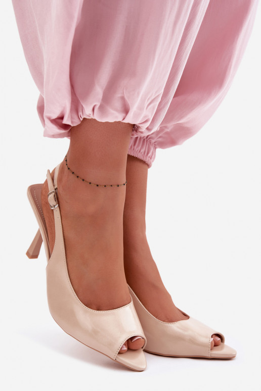 Sandali da donna con tacchi sottili beige Sevina